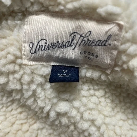 Corduroy Faux Sherpa Lined Trucker Jacket Tan Cozy Women’s Medium - Picture 9 of 9